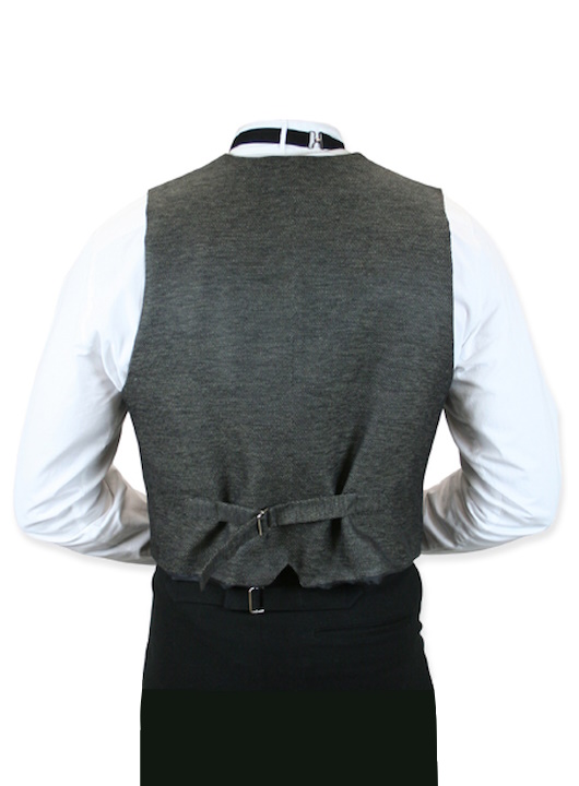 (image for) Maverick Western Herringbone Vest Lapels & Welt Pockets